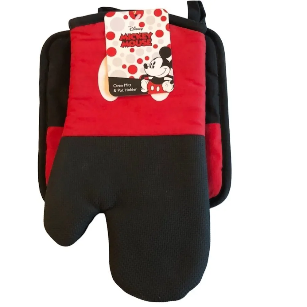 Disney Mickey Mouse oven mitt and pot holder NWT